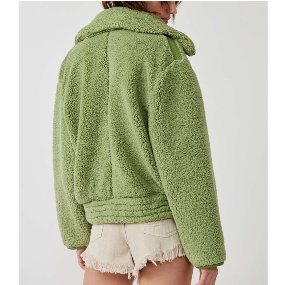Free People Joplin Cosy Jacket In Sweet Pistachio - Picture 3 of 13